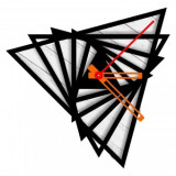 Ceas de perete metalic Krodesign Triangle KRO-1092, diametru 50 cm, negru, VivaTechnix