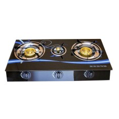 Aragaz 3 Ochiuri, Panou Sticla, Plita Gaz Butelie, Piezo-Electric, Accesorii foto