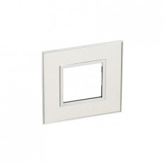 Placa Arteor - French/German standard - patrat - 2 module - stainless steel