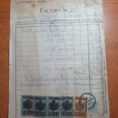 factura din anii '40 - flancata cu 51 timbre fiscale