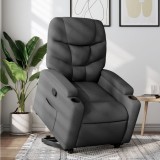 VidaXL Fotoliu rabatabil cu ridicare pe verticală, gri &icirc;nchis, textil