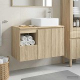 Cumpara ieftin Set dulap baie 2 buc. Stejar Sonoma 83 x 35 x 80 cm