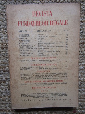 Revista Fundatiilor Regale - Anul IX 1FEBRUARIE 1942 Nr. 2 foto