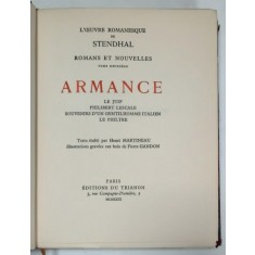 ARMANCE par STENDHAL , illustrations gravees sur bois de PIERRE GANDON , 1929 , EXEMPLAR NR. 808 DIN 1820 *