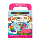 Set carte de colorat si creioane colorate - portabil, Unicorni