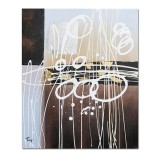 Tablou abstract pictat manual, Lumi paralele, 60x50cm ulei pe panza in relief, gata de agatat pe perete