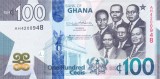 Bancnota Ghana 100 Cedis 2022 - P50b UNC ( vezi descriere )