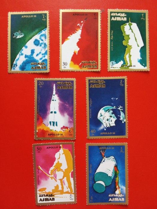 AJMAN, APOLLO 16 - SERIE COMPLETĂ MNH