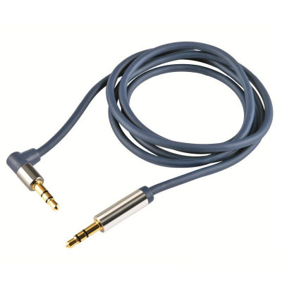 Cablu audio jack tata pipa 3.5 mm la jack tata 3.5 mm aurit 1 m foto