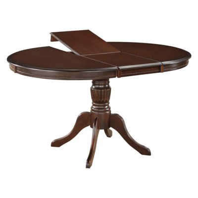 Masa extensibila living SL Olivia, Cadru lemn masiv, MDF Furniruit, 6 persoane, 106-141x106x76 cm, Nuc foto