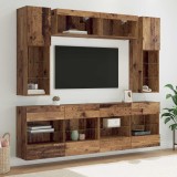 vidaXL Set Dulap pentru Televizor Montat pe Perete 6 pcs Lemn vechi 3402995