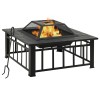 VidaXL Vatră de foc cu vătrai, 79x79x46,5 cm, oțel, XXL 360061