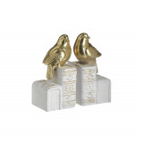 Set opritor carti din rasina Golden White Birds, Inart