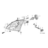 Far Honda Civic 3/5-D Hatchback (EU) 02.2001-12.2003 TYC partea Dreapta tip bec H4 electric cu motoras reflector argintiu