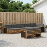 vidaXL Set de canapele de exterior cu pernă 8 pcs Natural și Antracit 3383495