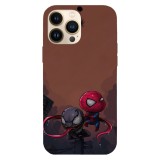 Husa compatibila cu Apple iPhone 15 Plus model Baby Venom vs Baby Spiderman, Silicon, TPU, Viceversa, Transparent, Carcasa