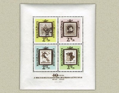 Ungaria 1962 - Ziua marcii postale, colita neuzata foto