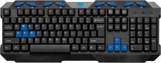 Tastatura Gaming Media-Tech Cobra Pro, 104 Taste, 8 Taste Multimedia, Taste WASD Customizate (Albastru), USB, Negru foto