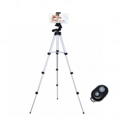 Suport Tripod / Trepied Reglabil pentru Telefon cu Telecomanda Bluetooth pentru Actionare de la Distanta foto