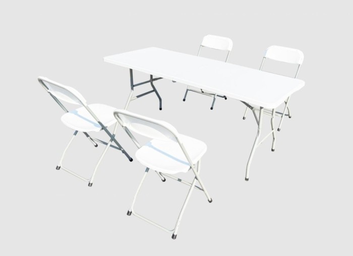 HR SET MASA CU 4 SCAUNE PLASTIC PLIABILE