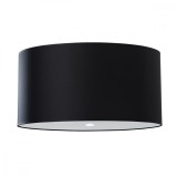 Lustră De Tavan Otto Negru Țesătură/Sticlă/Oțel 5 Becuri Rola Minimalistă De Interior
