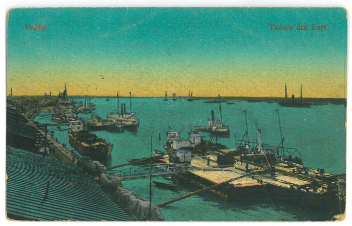 4818 - GALATI, Harbor, Ships, Romania - old postcard - unused