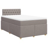 Cumpara ieftin Pat box spring cu saltea, taupe, 120x190 cm material textil