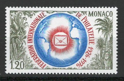 Monaco 1976 Mi 1222 MNH - 50 de ani de Federatia Internationala de Filatelie foto