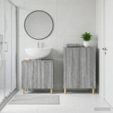 Cumpara ieftin Set de dulapuri pentru baie, 2 piese DELFT Sonoma gri