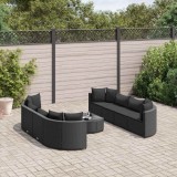 vidaXL Set mobilier de grădină cu perne, 9 piese, negru, poliratan 3308427