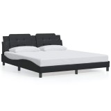 Cumpara ieftin Cadru de pat fara saltea, Zadar, negru, 180x200 cm, piele ecologica