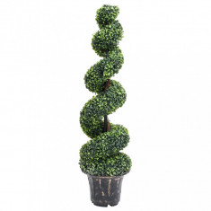 Planta artificiala de cimisir cu ghiveci, verde, 117cm, spirala foto