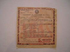 Certificat de asigurare ADAS, RPR, instiintare de plata, 1957 foto