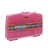 Cutie Sorter Plastic Accesorii Handy 258x160x40mm, 12 Compartimente Fixe, Capac Transparent, Inchidere Ferma, Robust