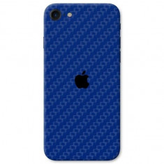 Set Folii Skin Acoperire 360 Compatibile cu Apple iPhone 7 (Set 2) - ApcGsm Wraps Carbon Blue