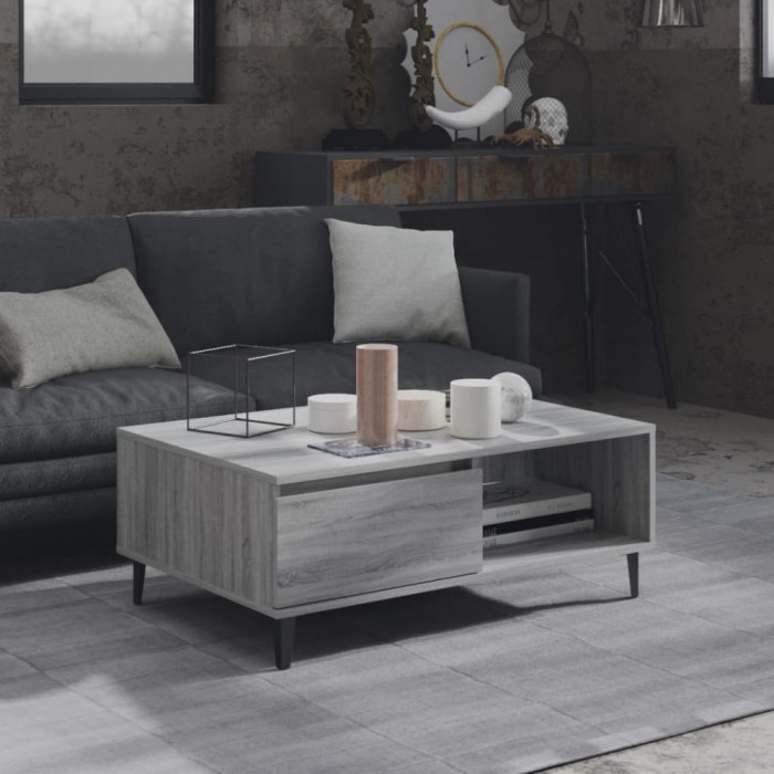 vidaXL Masă de cafea, gri sonoma, 90x60x35 cm, lemn compozit