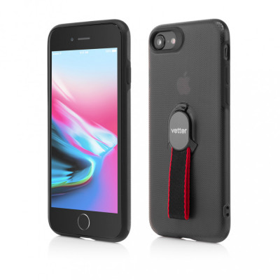 Husa Vetter pentru iPhone SE (2020), 8, 7, Smart Case Hybrid, with Removable Strap, Magnetic Ready, Negru foto