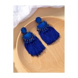 Cercei Lungi, cu Ciucuri Albastri, Veloura - 841159