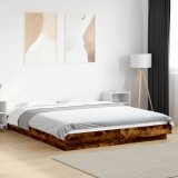VidaXL Cadru de pat, stejar fumuriu, 150x200 cm, lemn prelucrat 3281186