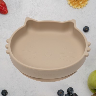 Bol din silicon, AppeKids, Kitty II - Bubble Beige foto