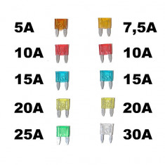 Set 10 sigurante auto Automax plate Mini 5-30A Kft Auto