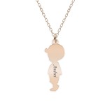 Colier personalizat baietel din argint 925 placat cu aur roz