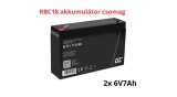 Pachet de baterii de &icirc;nlocuire APC RBC18 (2x 6V 7Ah)
