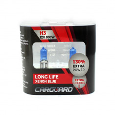 Set de 2 becuri Halogen H3, 100W +130% Intensitate - LONG LIFE - CARGUARD BHA032
