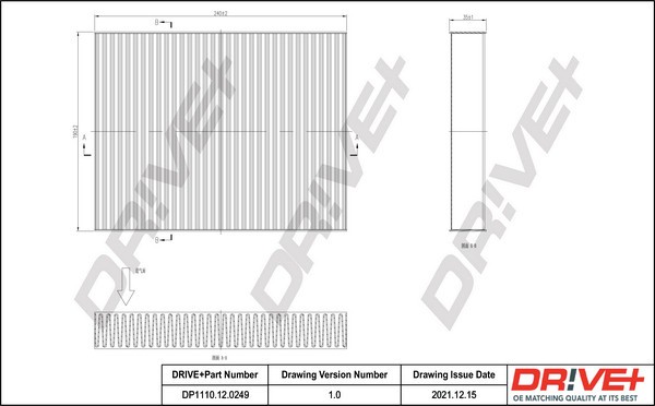 Dr!ve+ DP1110.12.0249 Filtru, aer habitaclu