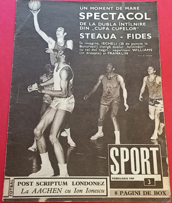 Revista SPORT nr.3/februarie 1969 (ANGLIA - ROMANIA) foto