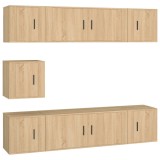 Cumpara ieftin Set dulapuri TV, 7 piese, stejar sonoma, lemn prelucrat