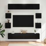 vidaXL Set comodă TV 10 pcs 180 x 30 x 30 cm Stejar Negru 3438614