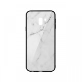 Carcasa Sticla Samsung Galaxy J6 Plus Just Must Glass Print White Marble