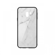 Carcasa Sticla Samsung Galaxy J6 Plus Just Must Glass Print White Marble